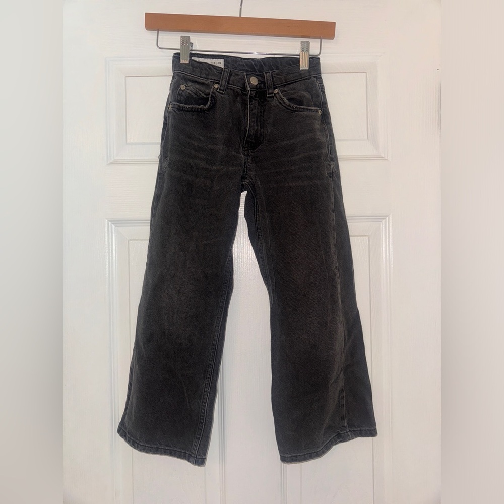 Zara girls wide leg Black Jeans size 8